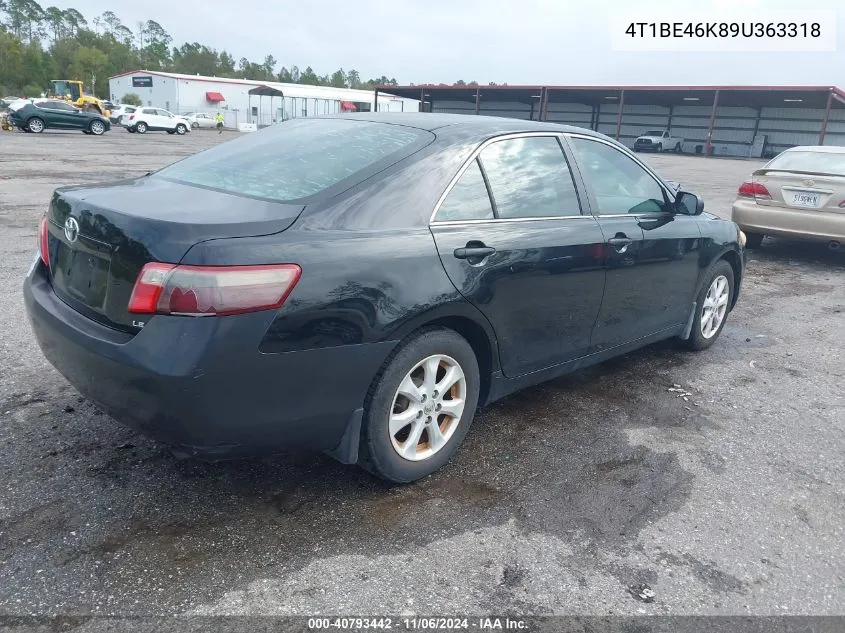 2009 Toyota Camry Le VIN: 4T1BE46K89U363318 Lot: 40793442