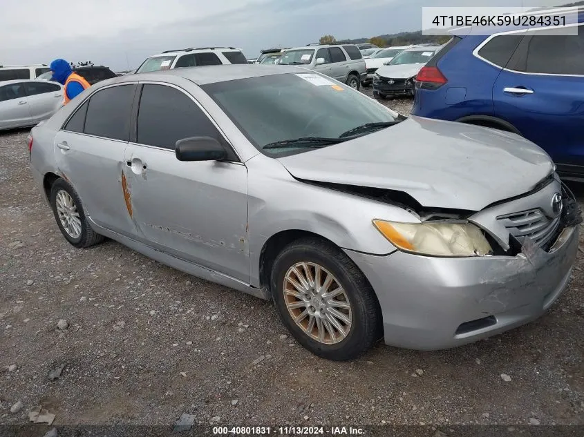 2009 Toyota Camry Le VIN: 4T1BE46K59U284351 Lot: 40801831