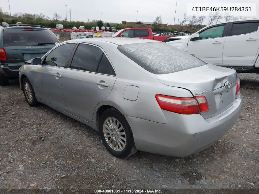 2009 Toyota Camry Le VIN: 4T1BE46K59U284351 Lot: 40801831