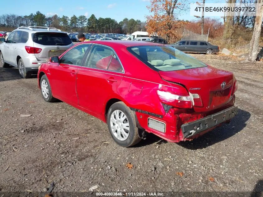 2009 Toyota Camry Le VIN: 4T1BE46K99U397722 Lot: 40803646