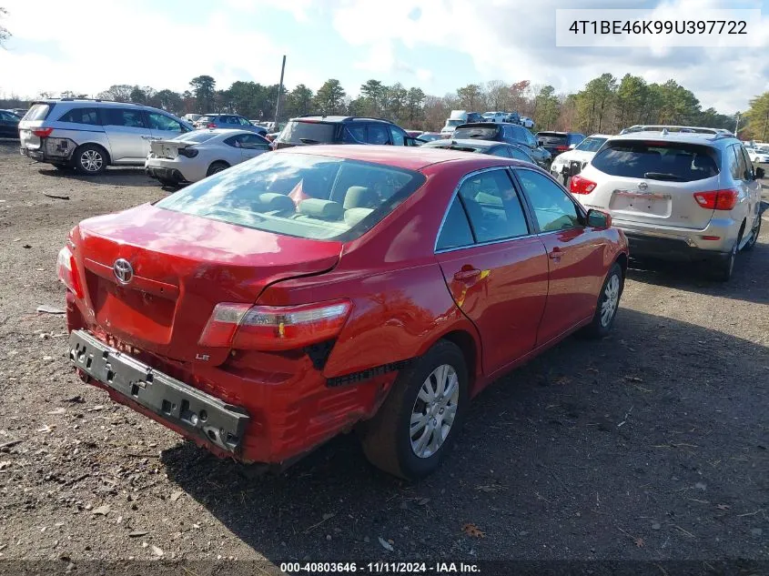 2009 Toyota Camry Le VIN: 4T1BE46K99U397722 Lot: 40803646