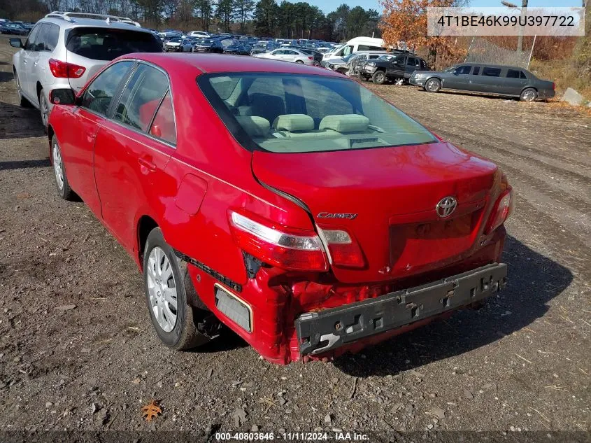 2009 Toyota Camry Le VIN: 4T1BE46K99U397722 Lot: 40803646