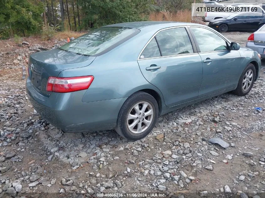 2009 Toyota Camry Le VIN: 4T1BE46K49U871169 Lot: 40805236