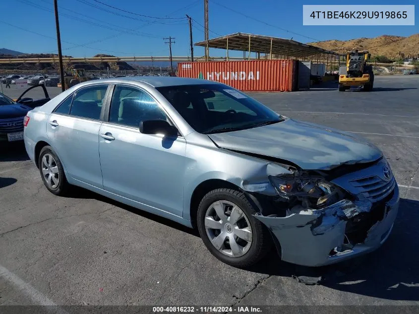 2009 Toyota Camry Le VIN: 4T1BE46K29U919865 Lot: 40816232