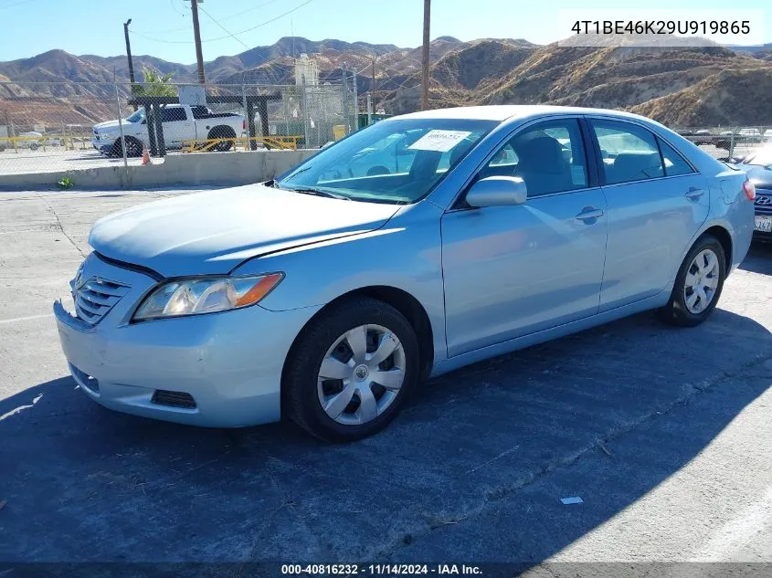 2009 Toyota Camry Le VIN: 4T1BE46K29U919865 Lot: 40816232