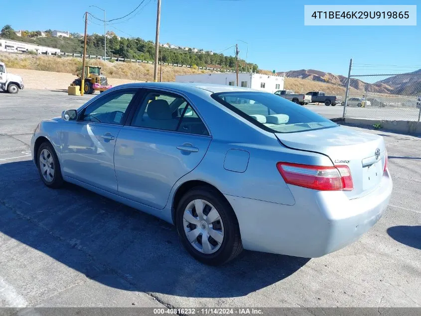 2009 Toyota Camry Le VIN: 4T1BE46K29U919865 Lot: 40816232