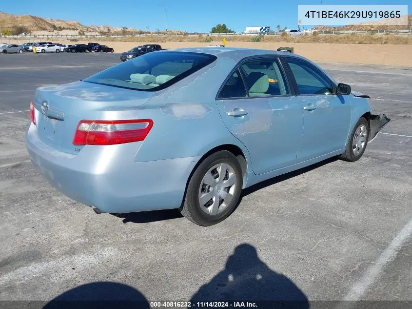 2009 Toyota Camry Le VIN: 4T1BE46K29U919865 Lot: 40816232