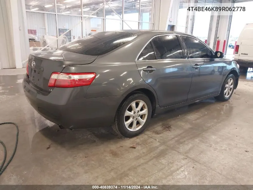 4T4BE46K89R062778 2009 Toyota Camry Le