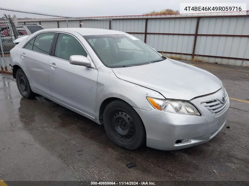 2009 Toyota Camry Le VIN: 4T4BE46K49R059716 Lot: 40859864