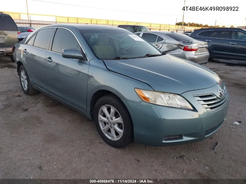 4T4BE46K49R098922 2009 Toyota Camry Le