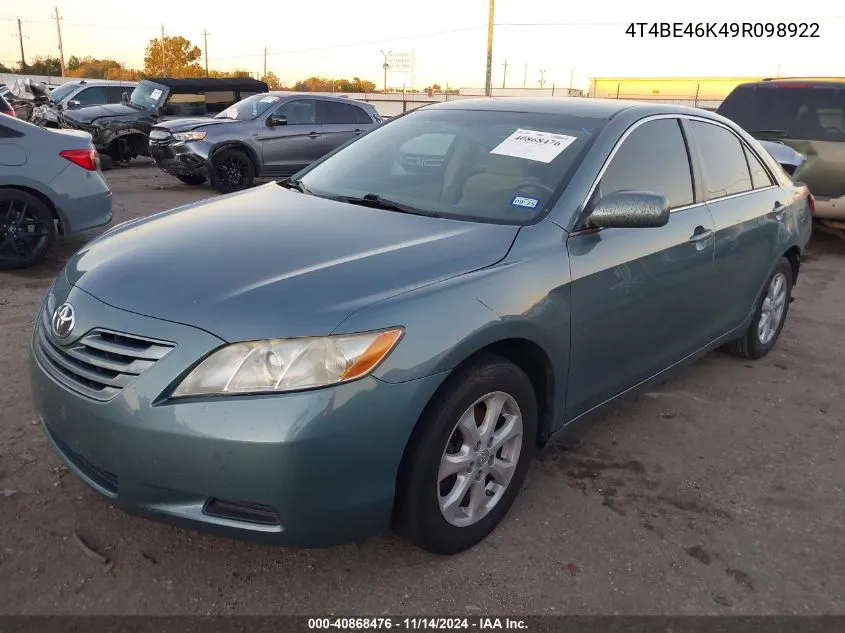 4T4BE46K49R098922 2009 Toyota Camry Le