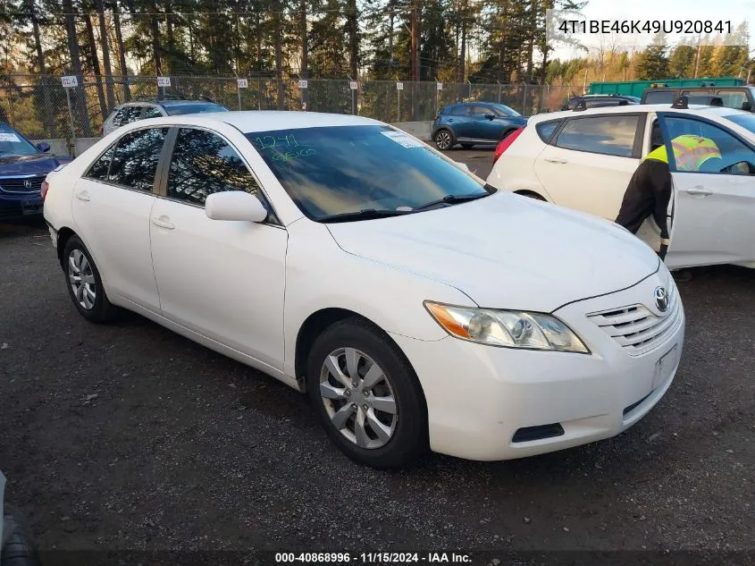 2009 Toyota Camry Le VIN: 4T1BE46K49U920841 Lot: 40868996