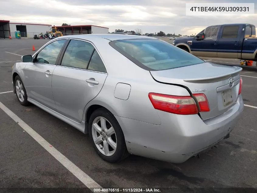 2009 Toyota Camry Se VIN: 4T1BE46K59U309331 Lot: 40870515