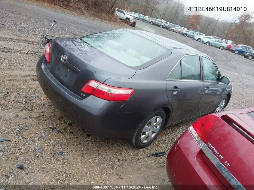 2009 Toyota Camry Le VIN: 4T1BE46K19U814010 Lot: 40877534