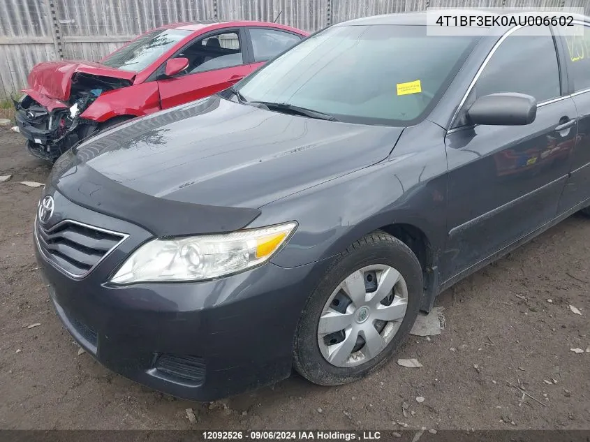 2010 Toyota Camry Le VIN: 4T1BF3EK0AU006602 Lot: 12092526