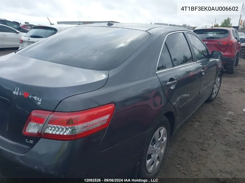 4T1BF3EK0AU006602 2010 Toyota Camry Le