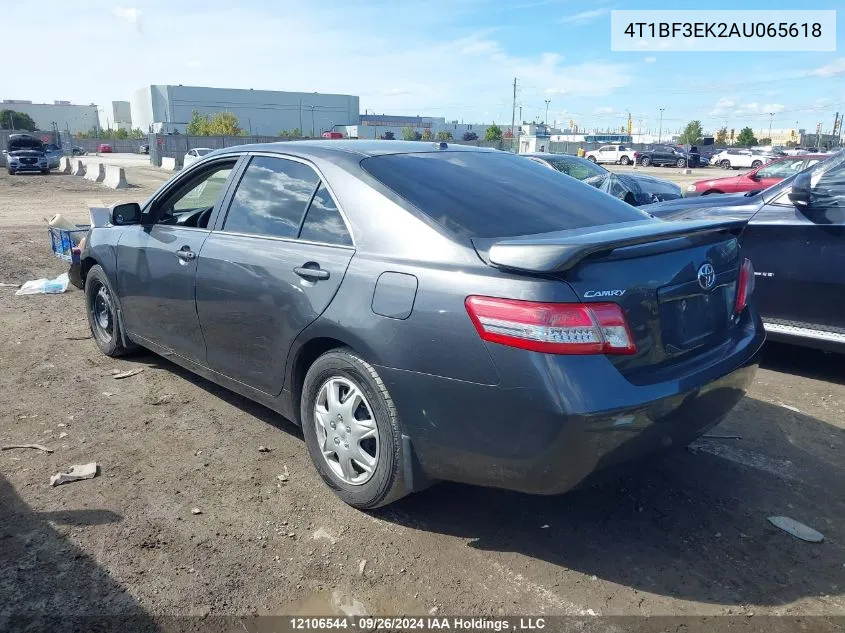 2010 Toyota Camry VIN: 4T1BF3EK2AU065618 Lot: 12106544