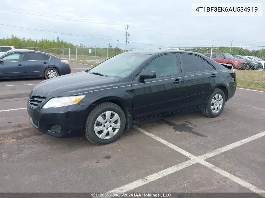 2010 Toyota Camry Le VIN: 4T1BF3EK6AU534919 Lot: 12112031