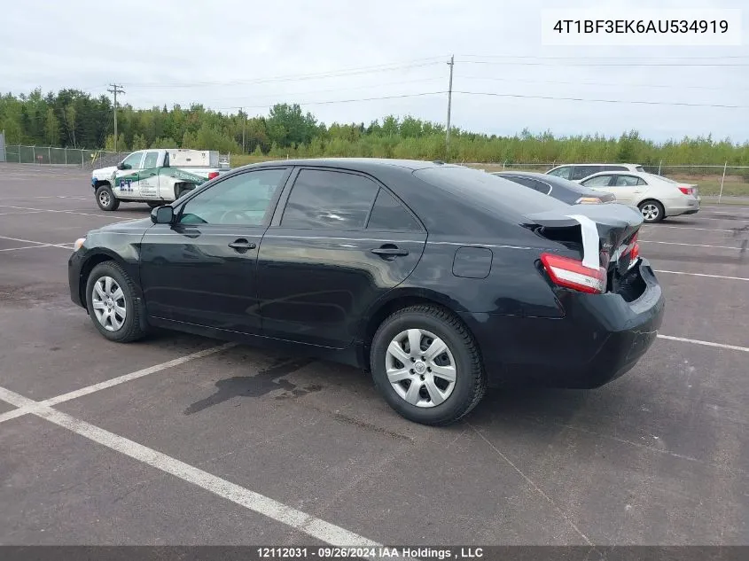 2010 Toyota Camry Le VIN: 4T1BF3EK6AU534919 Lot: 12112031