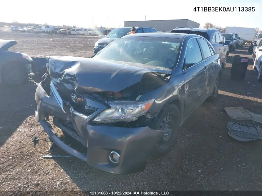 2010 Toyota Camry Hybrid VIN: 4T1BB3EK0AU113385 Lot: 12131668