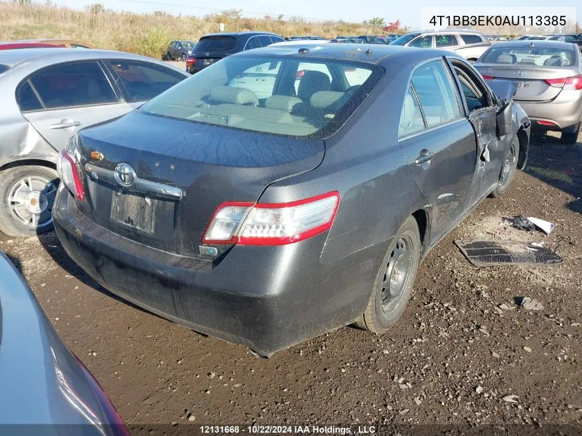 2010 Toyota Camry Hybrid VIN: 4T1BB3EK0AU113385 Lot: 12131668