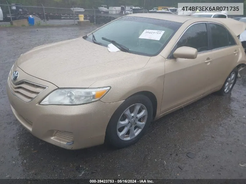 2010 Toyota Camry Le VIN: 4T4BF3EK6AR071735 Lot: 39423753