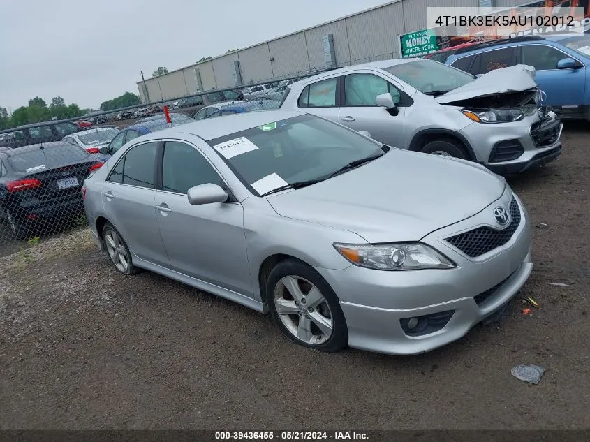 2010 Toyota Camry Se V6 VIN: 4T1BK3EK5AU102012 Lot: 39436455