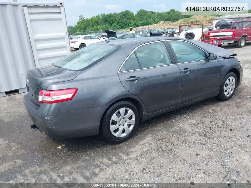 2010 Toyota Camry Le VIN: 4T4BF3EK0AR032767 Lot: 39588101