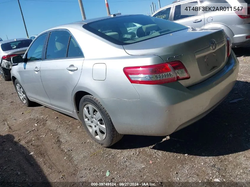 2010 Toyota Camry Se/Le/Xle VIN: 4T4BF3EK2AR011547 Lot: 39749524