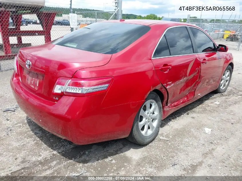 2010 Toyota Camry Le VIN: 4T4BF3EK5AR065568 Lot: 39802258