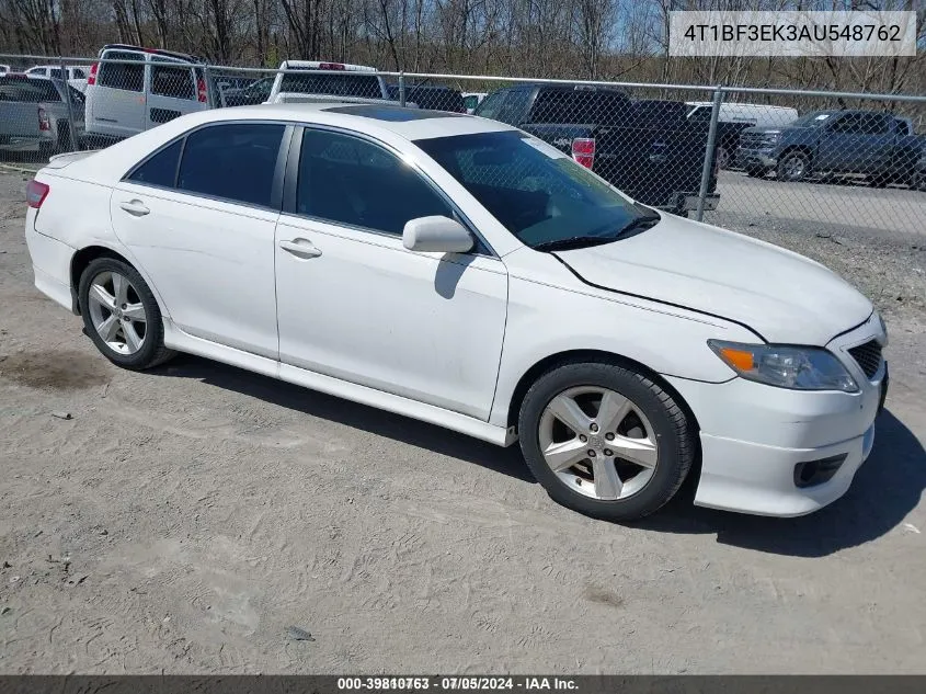 2010 Toyota Camry Se VIN: 4T1BF3EK3AU548762 Lot: 39810763