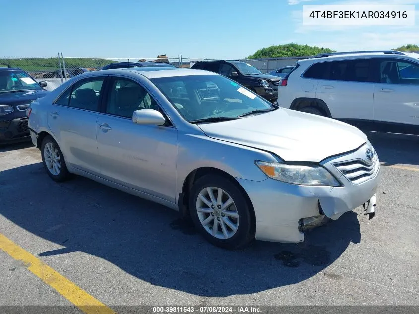 2010 Toyota Camry Xle VIN: 4T4BF3EK1AR034916 Lot: 39811543