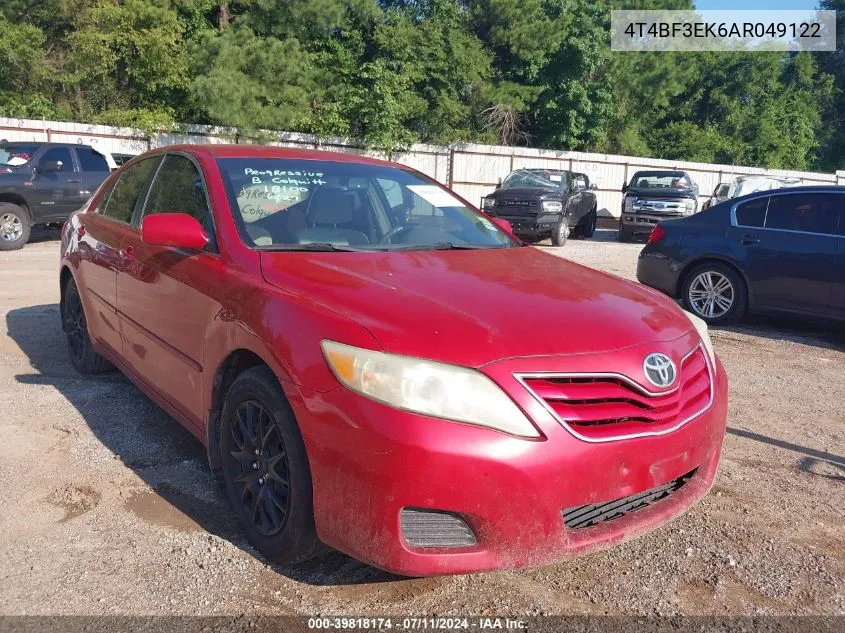 2010 Toyota Camry Le VIN: 4T4BF3EK6AR049122 Lot: 39818174