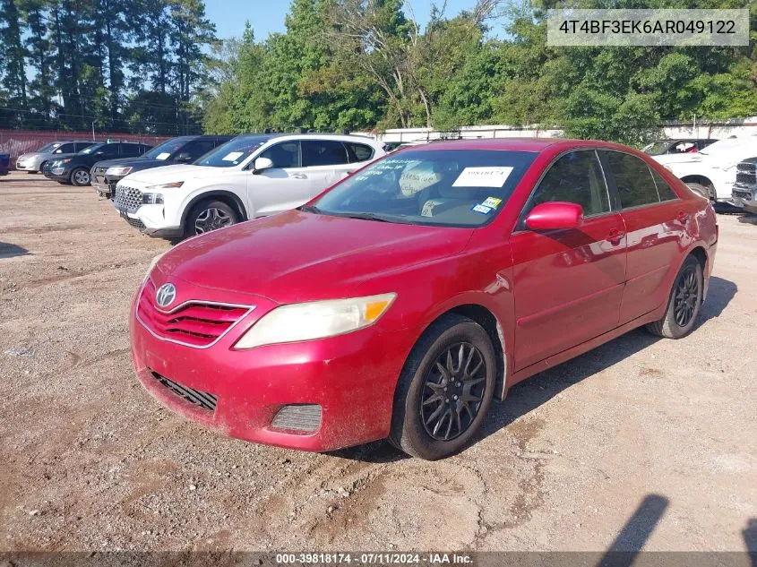 2010 Toyota Camry Le VIN: 4T4BF3EK6AR049122 Lot: 39818174