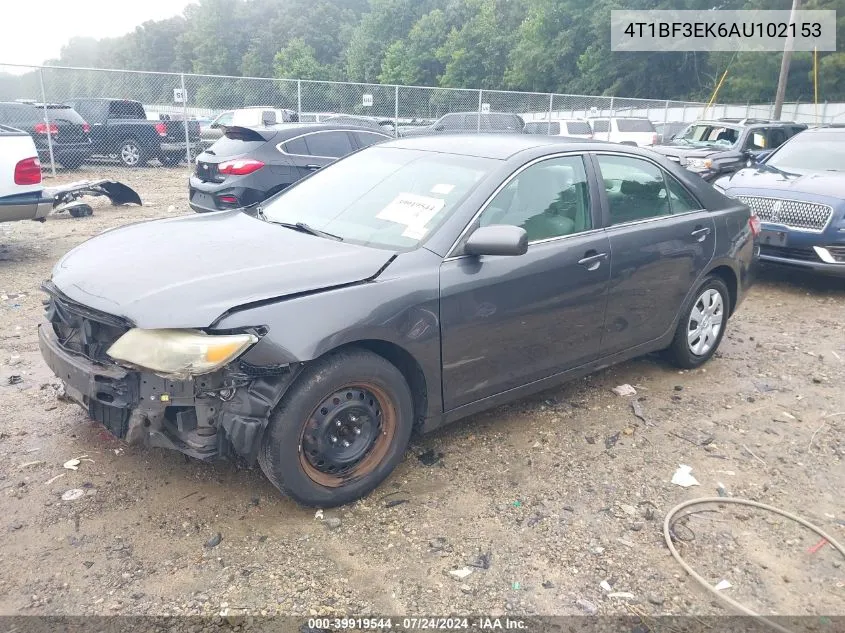 2010 Toyota Camry Le VIN: 4T1BF3EK6AU102153 Lot: 39919544