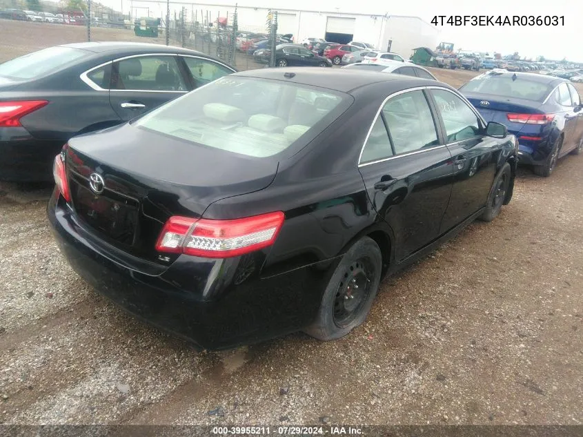 2010 Toyota Camry Le VIN: 4T4BF3EK4AR036031 Lot: 39955211