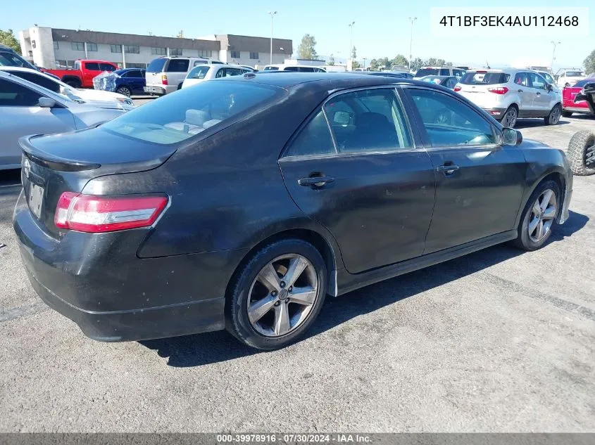 2010 Toyota Camry Se VIN: 4T1BF3EK4AU112468 Lot: 39978916