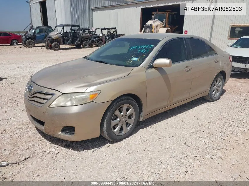 2010 Toyota Camry Le VIN: 4T4BF3EK7AR082503 Lot: 39984493