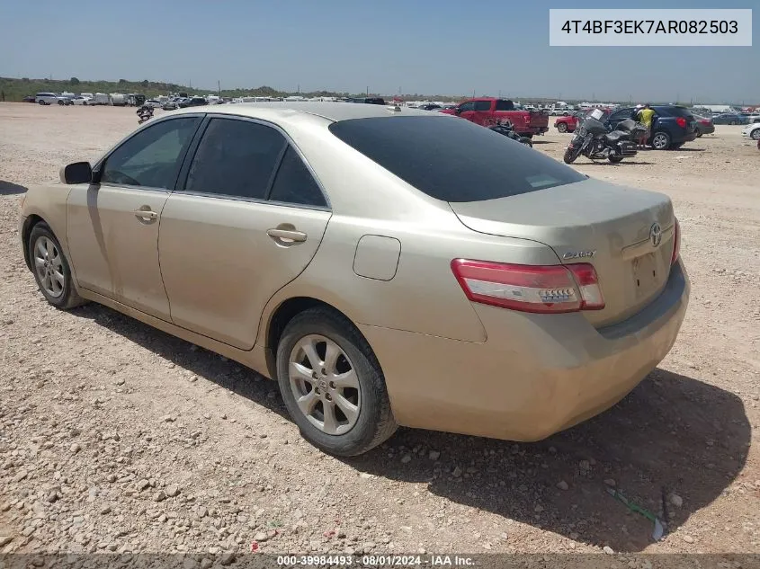 2010 Toyota Camry Le VIN: 4T4BF3EK7AR082503 Lot: 39984493