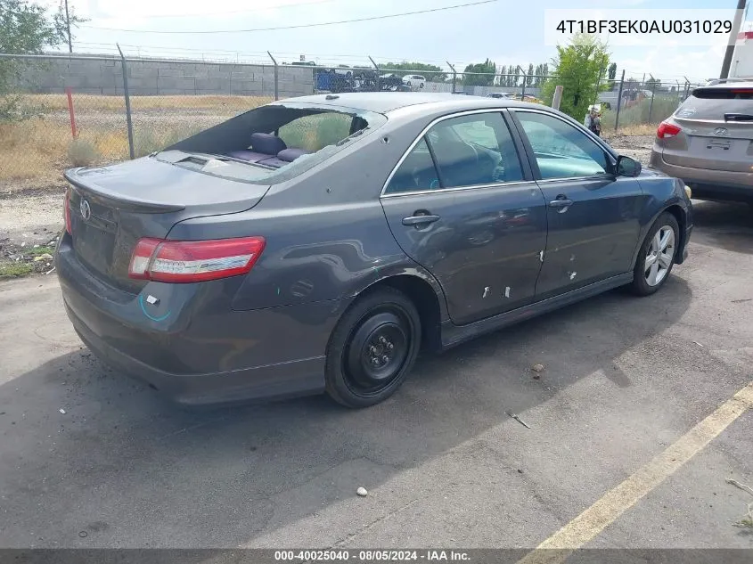 2010 Toyota Camry Se VIN: 4T1BF3EK0AU031029 Lot: 40025040