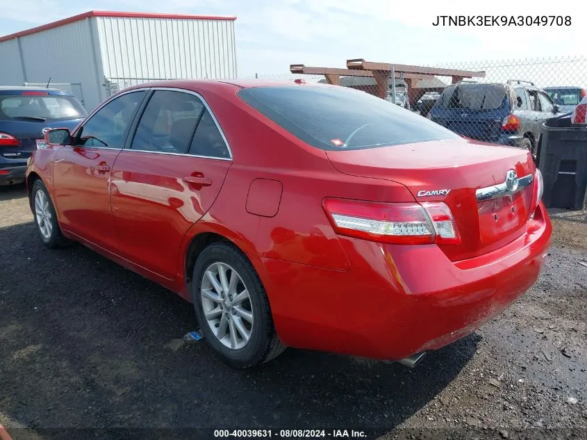 2010 Toyota Camry Xle V6 VIN: JTNBK3EK9A3049708 Lot: 40039631