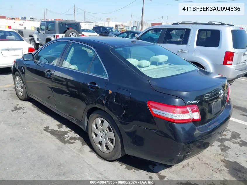 4T1BF3EK3AU094836 2010 Toyota Camry Le