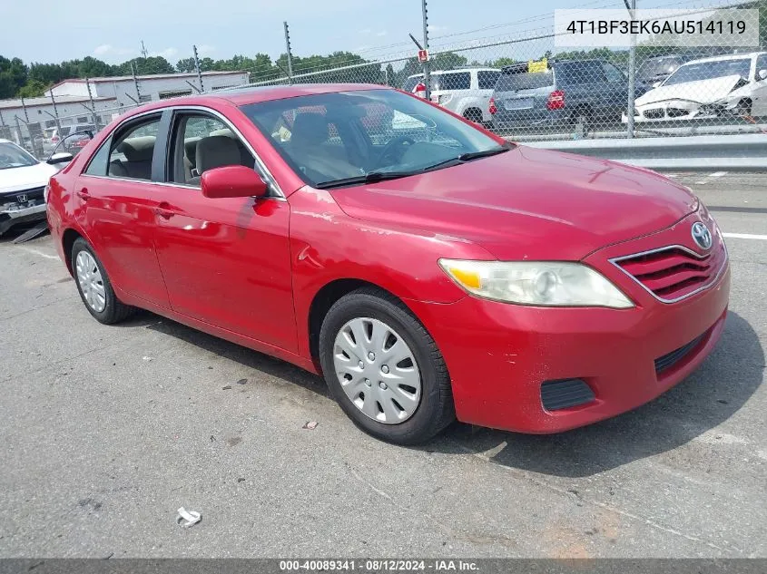 2010 Toyota Camry Le VIN: 4T1BF3EK6AU514119 Lot: 40089341