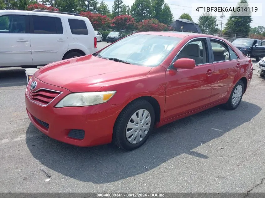 2010 Toyota Camry Le VIN: 4T1BF3EK6AU514119 Lot: 40089341