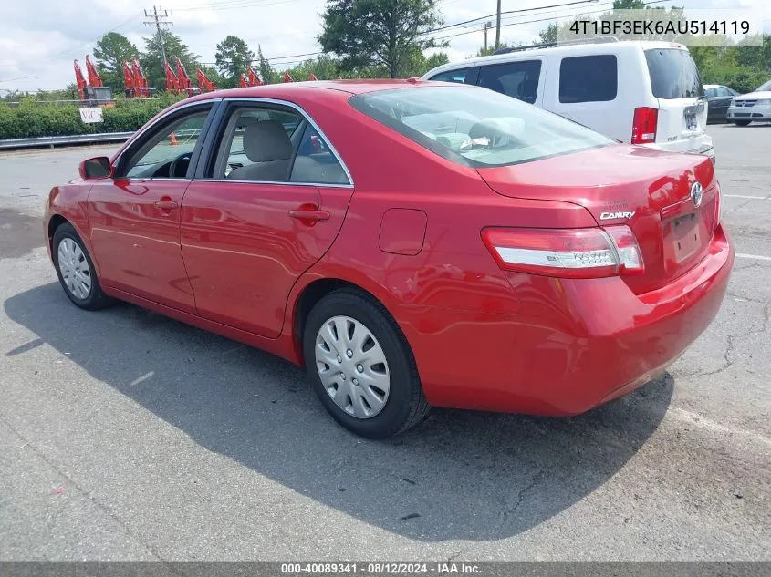 2010 Toyota Camry Le VIN: 4T1BF3EK6AU514119 Lot: 40089341