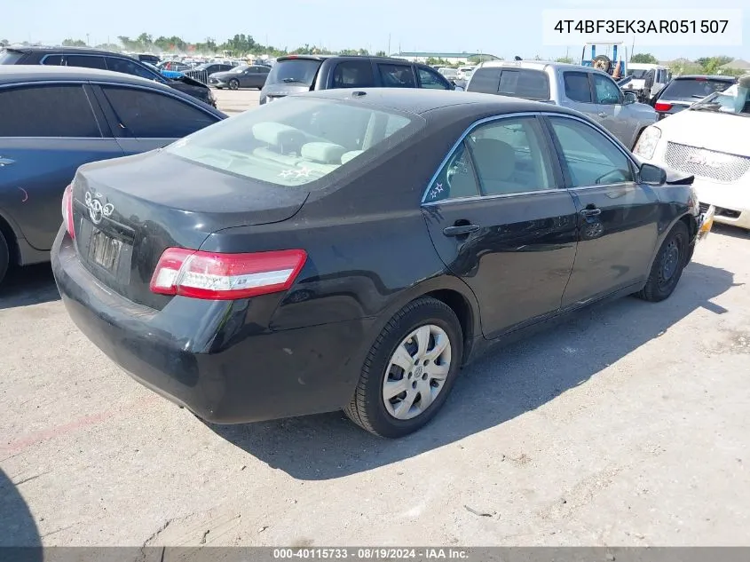 2010 Toyota Camry VIN: 4T4BF3EK3AR051507 Lot: 40115733