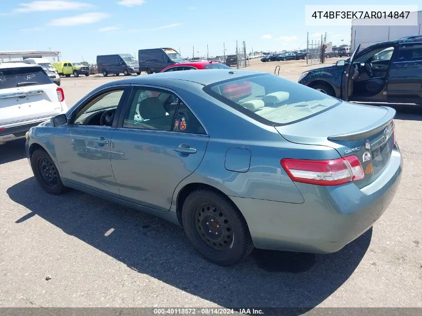 2010 Toyota Camry Le VIN: 4T4BF3EK7AR014847 Lot: 40118572