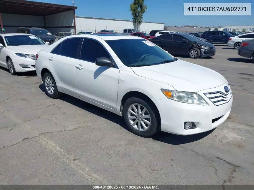 4T1BK3EK7AU602771 2010 Toyota Camry Xle V6