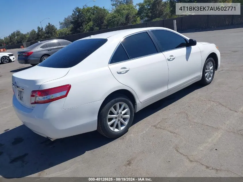 4T1BK3EK7AU602771 2010 Toyota Camry Xle V6