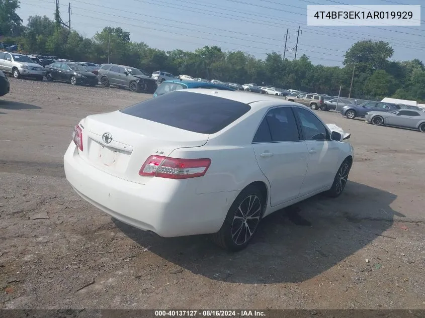 2010 Toyota Camry Le VIN: 4T4BF3EK1AR019929 Lot: 40137127